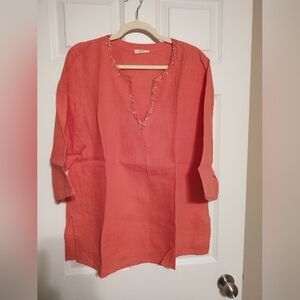Eileen Fisher Sequin Linen Tunic Size L
